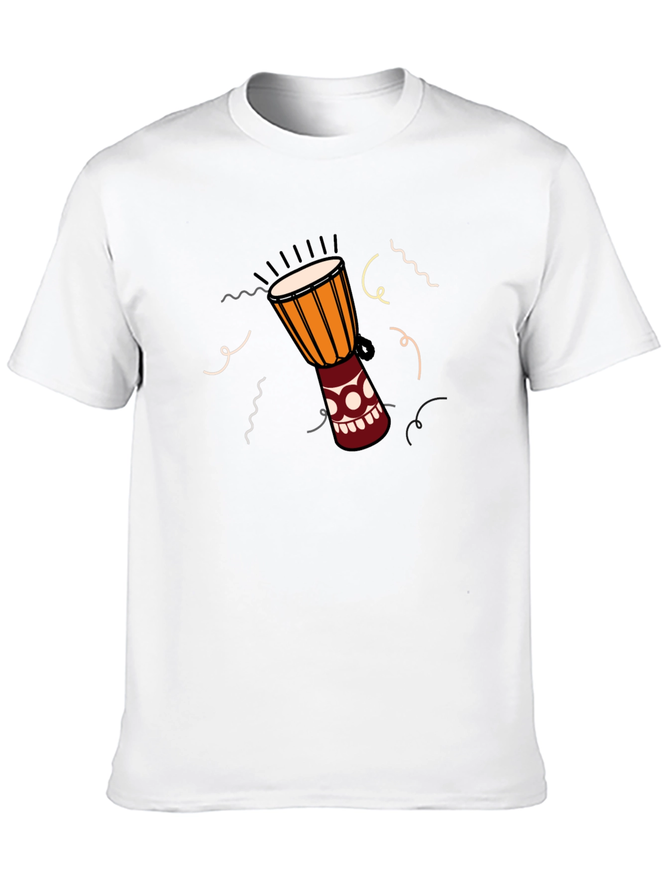 Djembe Drum Graphic Tee - Black Casual T-Shirt