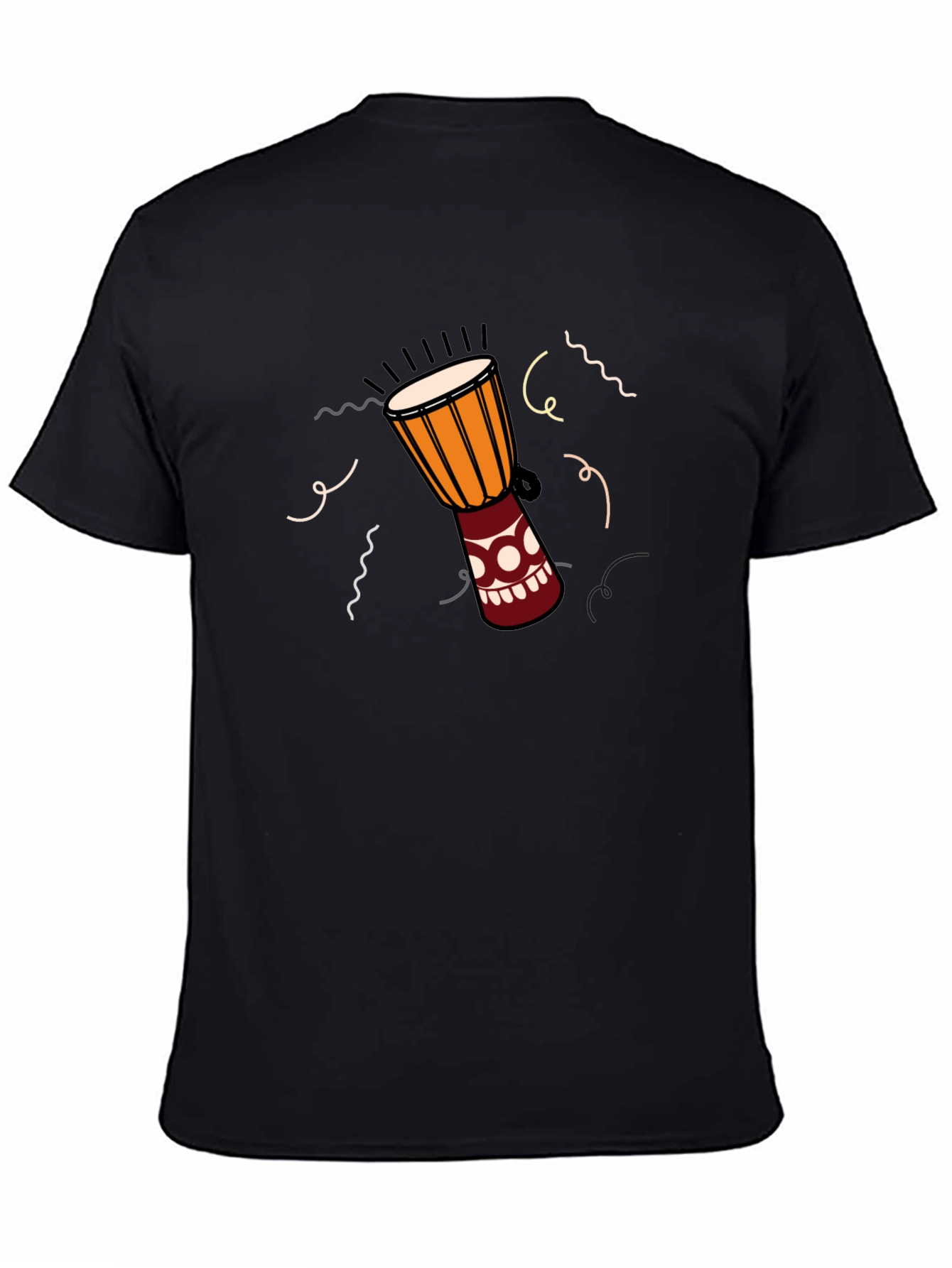 Djembe Drum Graphic Tee - Black Casual T-Shirt