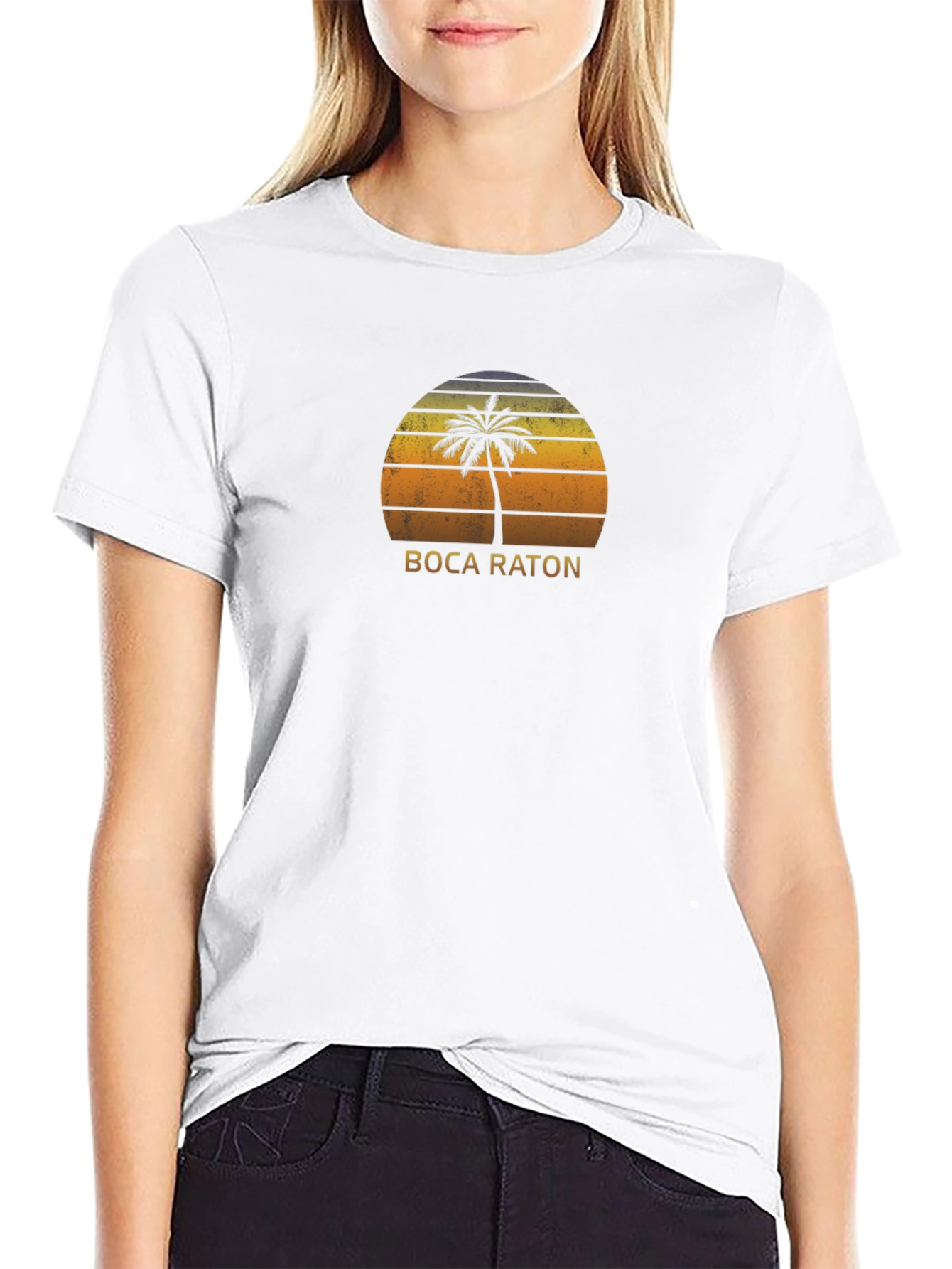 Boca Raton Palm Sunset Tee