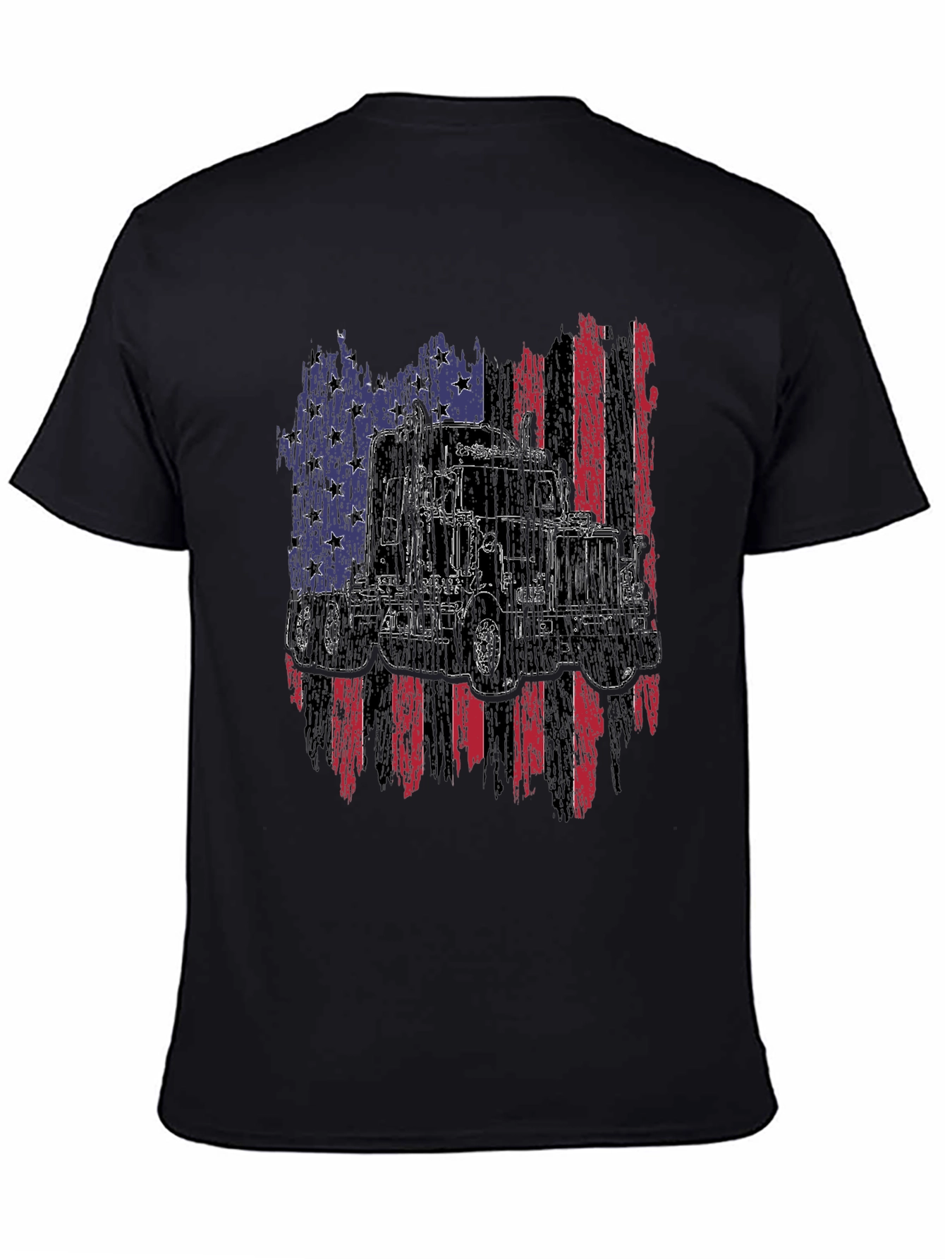Trucker USA Flag Graphic T-Shirt