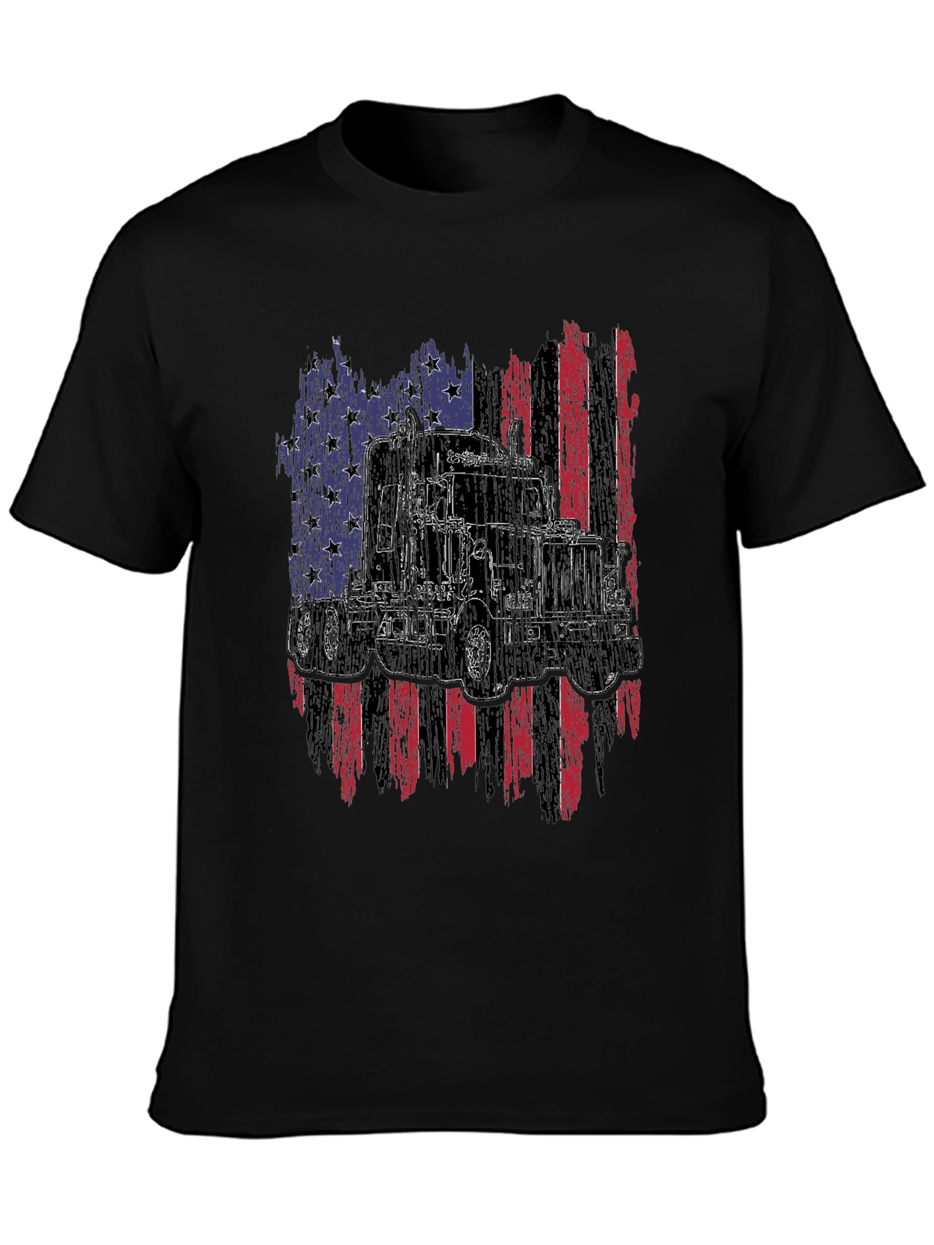 Trucker USA Flag Graphic T-Shirt