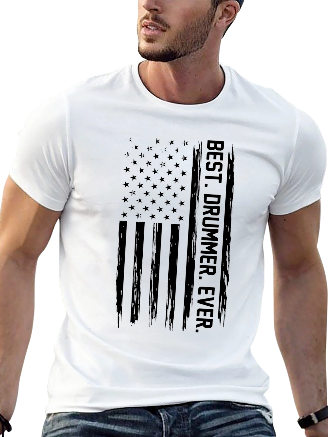 Best Drummer Ever American Flag T-Shirt