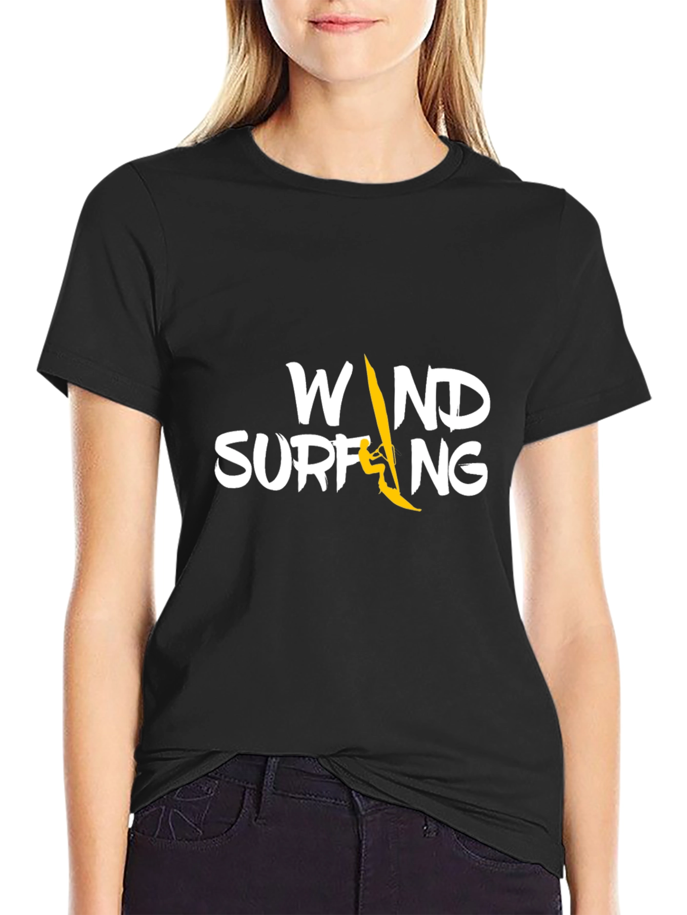 Windsurfing Graphic T-Shirt - Black