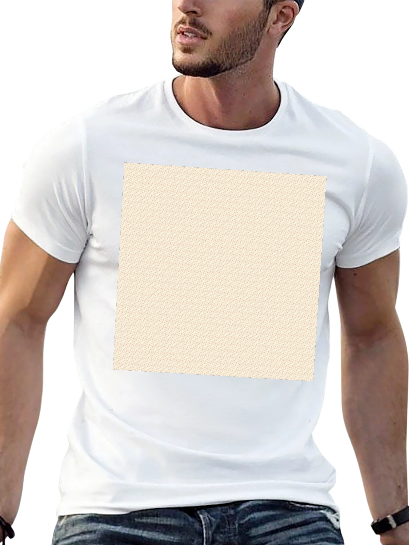 Black Crew Neck T-Shirt with Custom Print Area