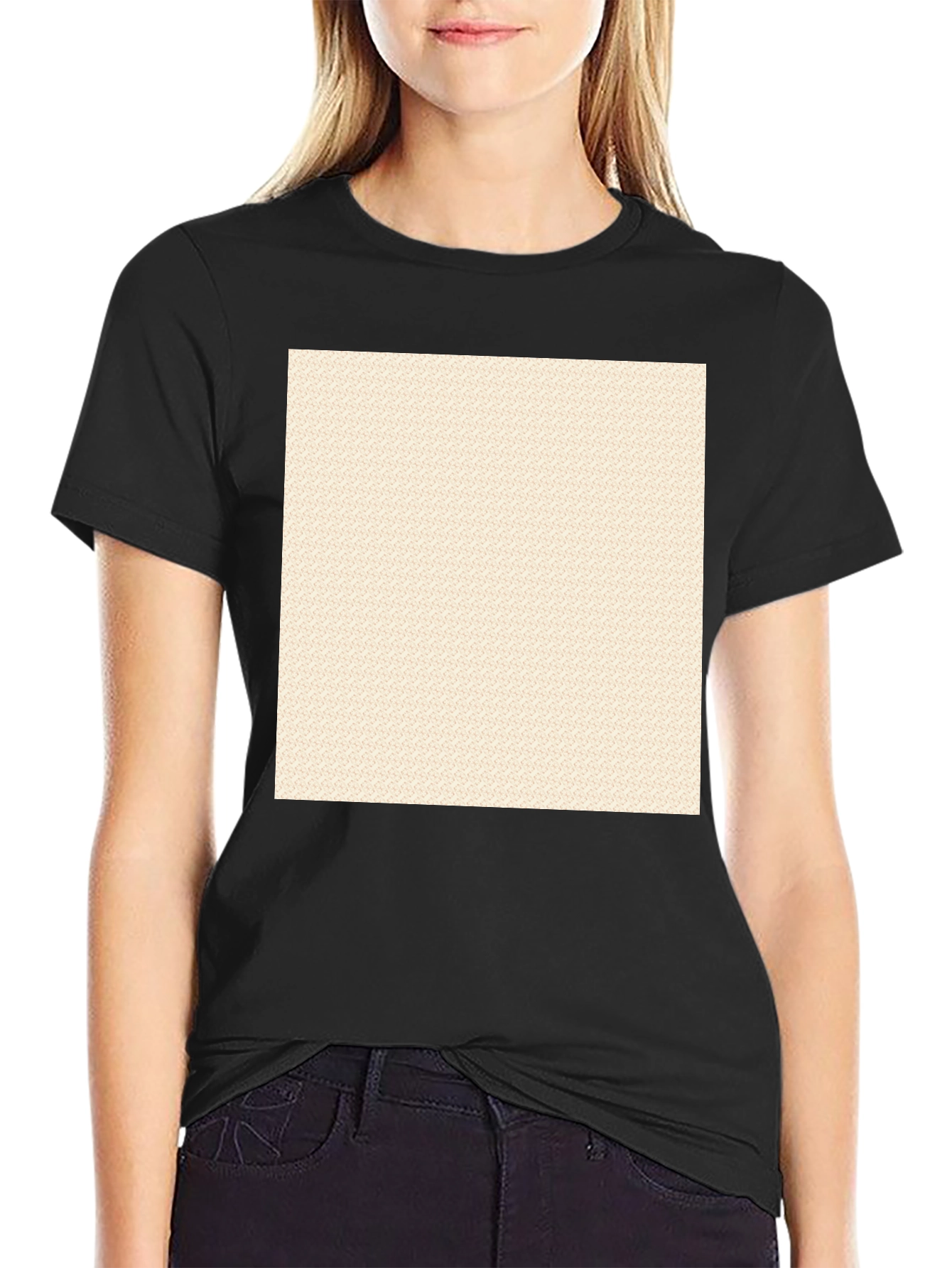 Black Crew Neck T-Shirt with Custom Print Area