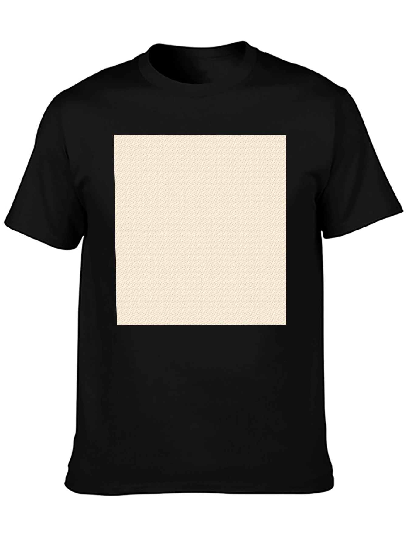 Black Crew Neck T-Shirt with Custom Print Area