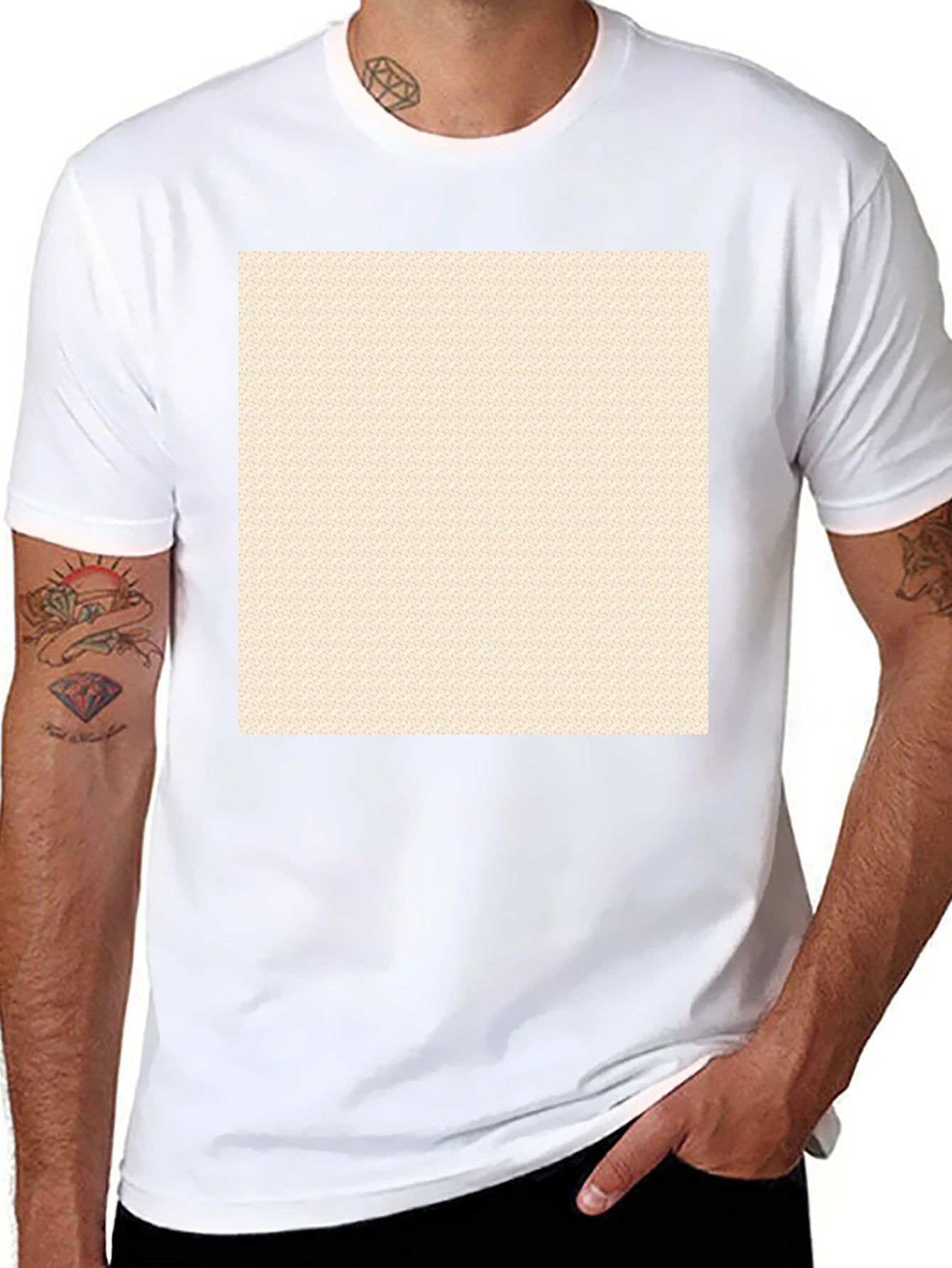 Black Crew Neck T-Shirt with Custom Print Area