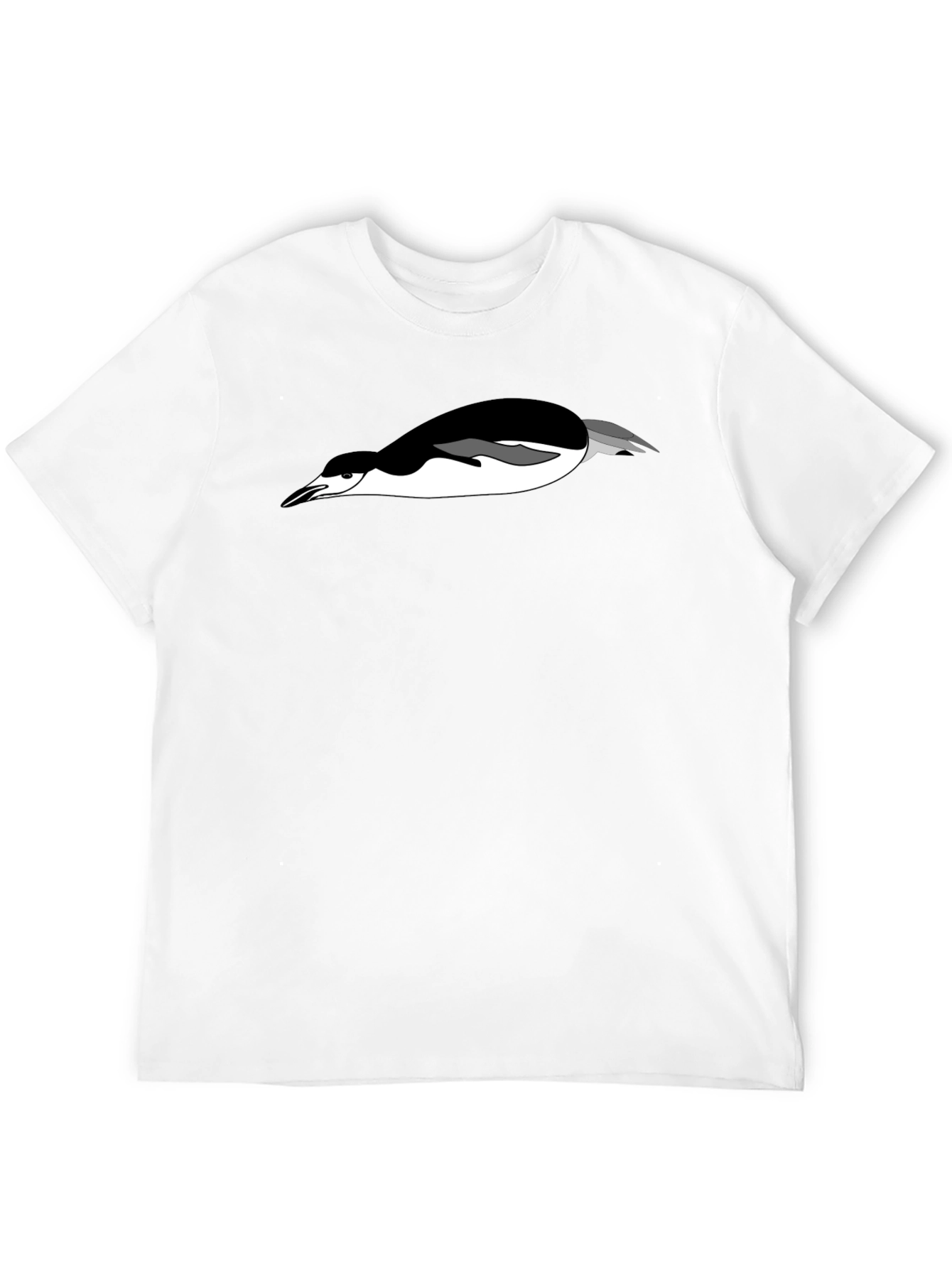 Mans Black T-Shirt with Penguin Graphic Tee