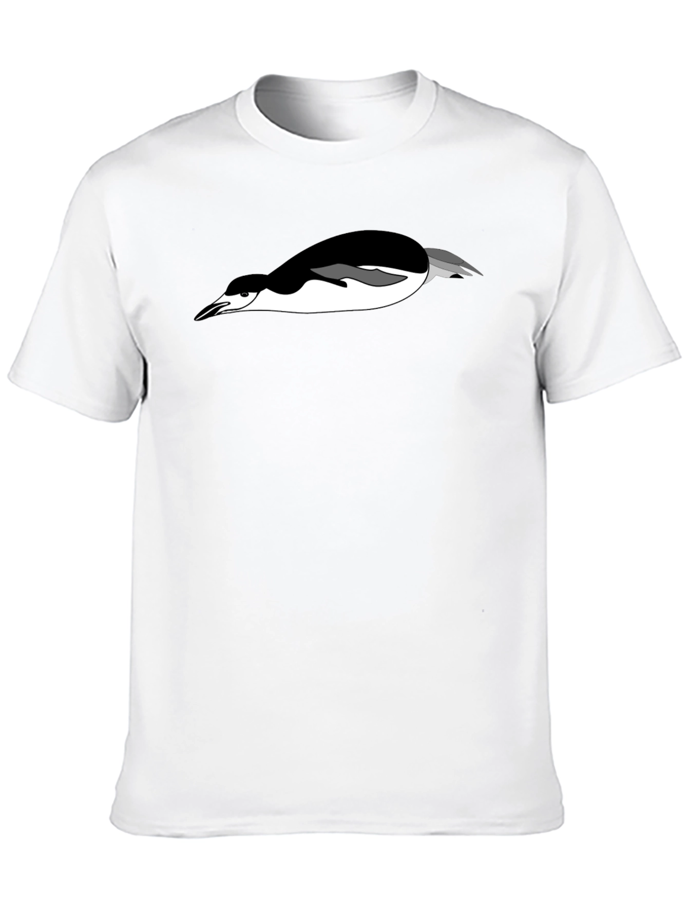 Mans Black T-Shirt with Penguin Graphic Tee