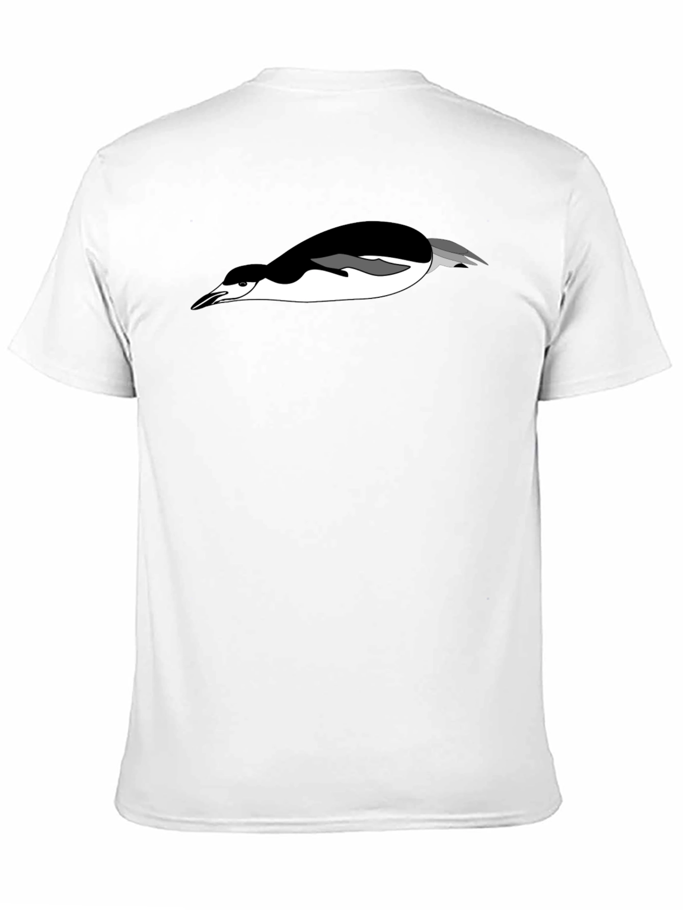 Mans Black T-Shirt with Penguin Graphic Tee