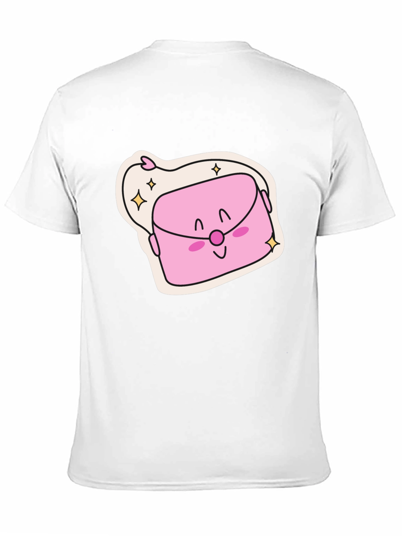 Cute Kawaii Purse Graphic Black T-Shirt