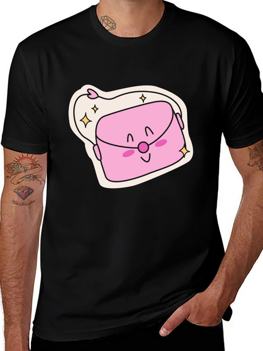Cute Kawaii Purse Graphic Black T-Shirt