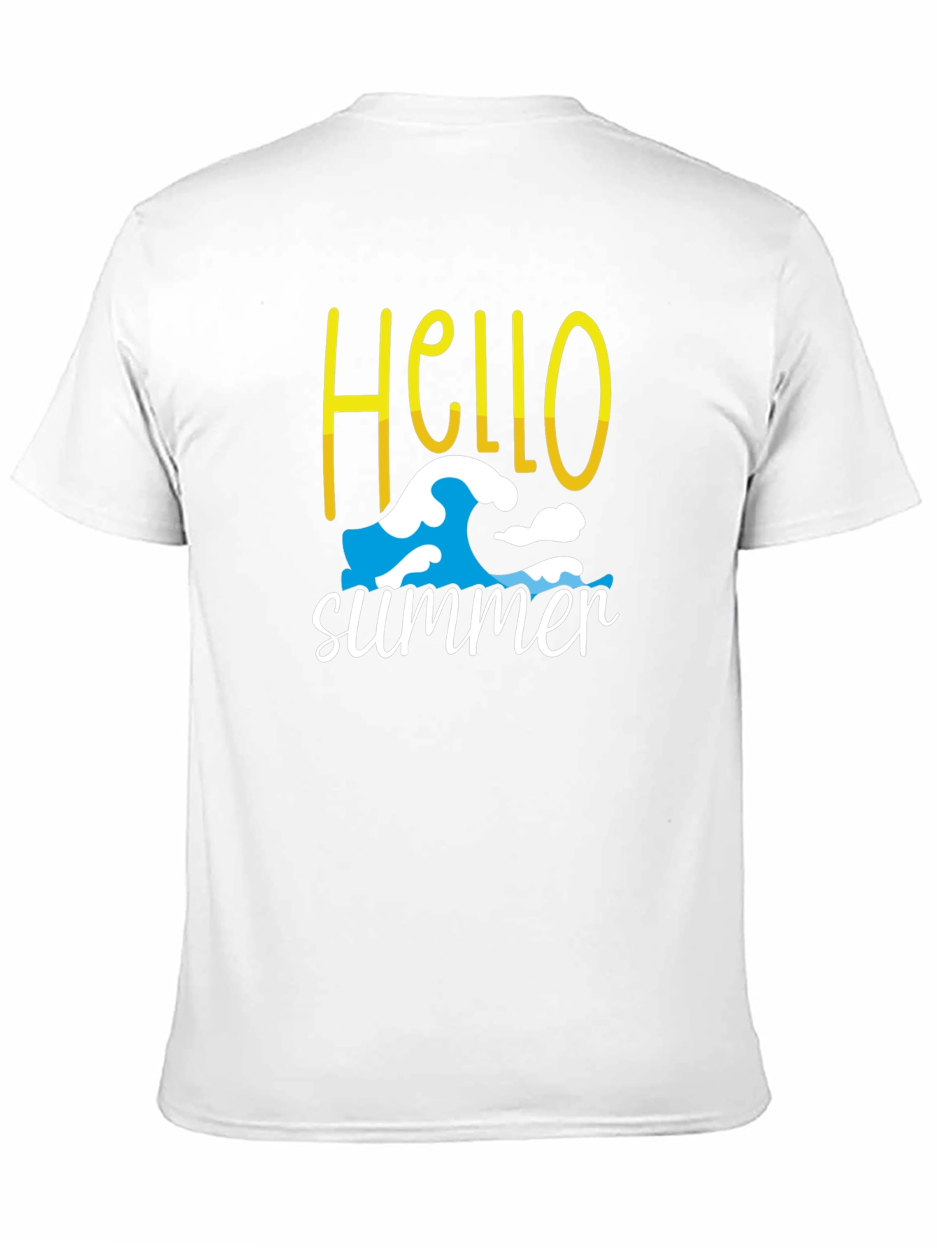 Hello Summer T-Shirt - Wave Design - Cotton Blend