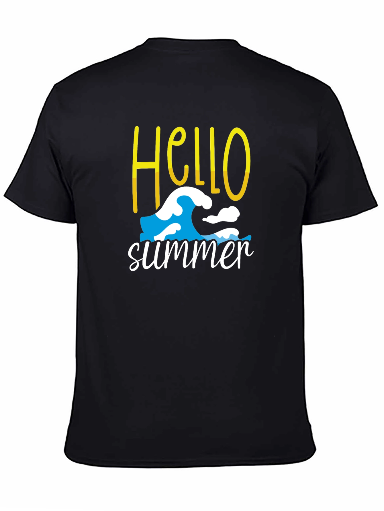 Hello Summer T-Shirt - Wave Design - Cotton Blend