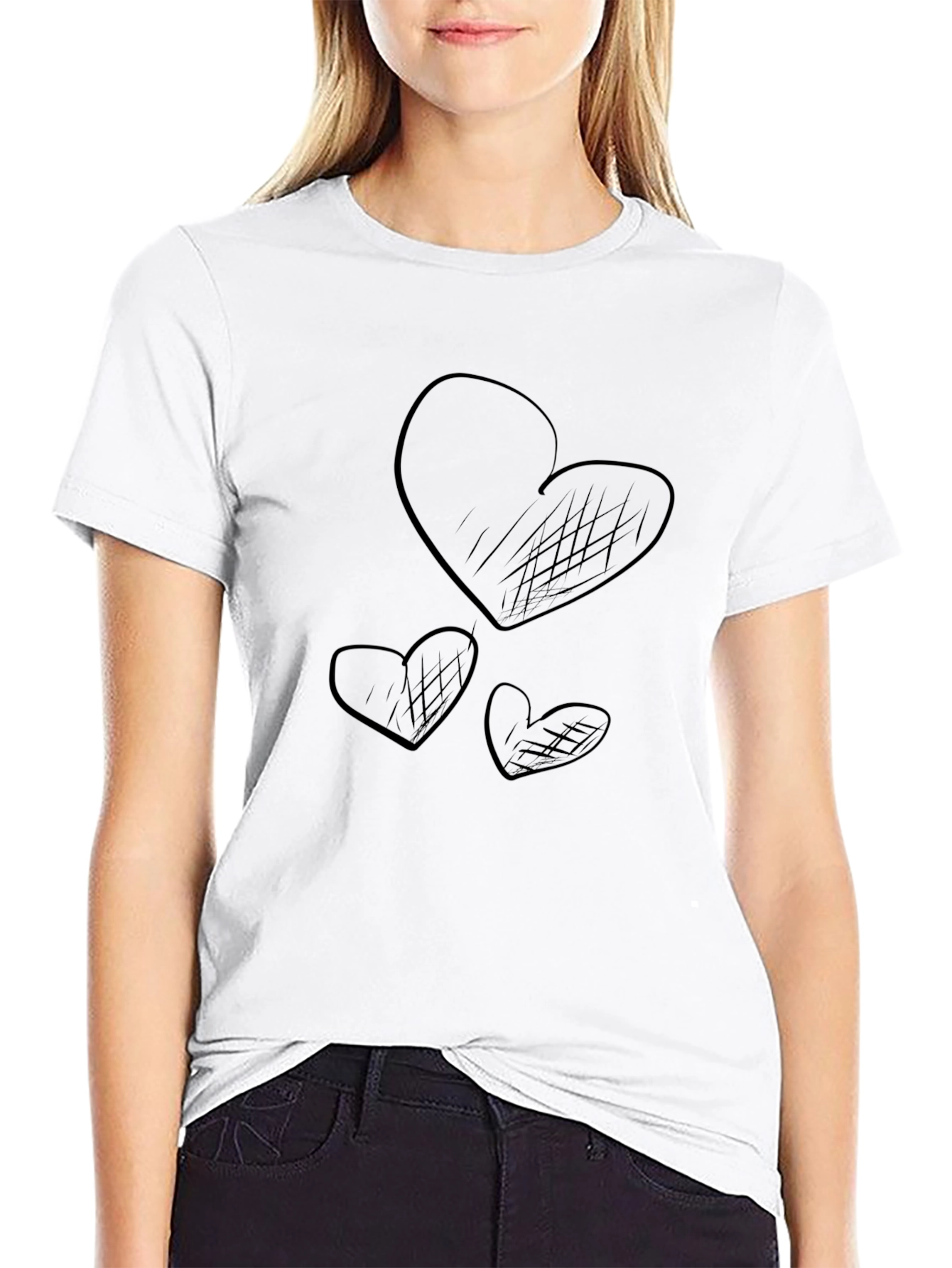 Heart Graphic Black T-Shirt
