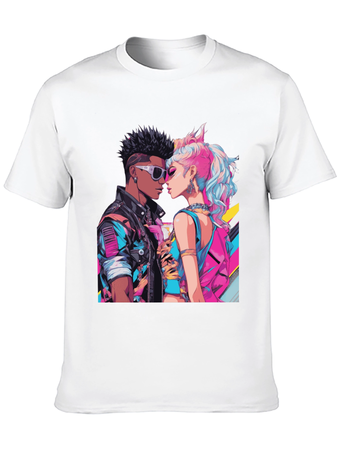 Retro Romance Graphic Tee - Cool Couple T-Shirt