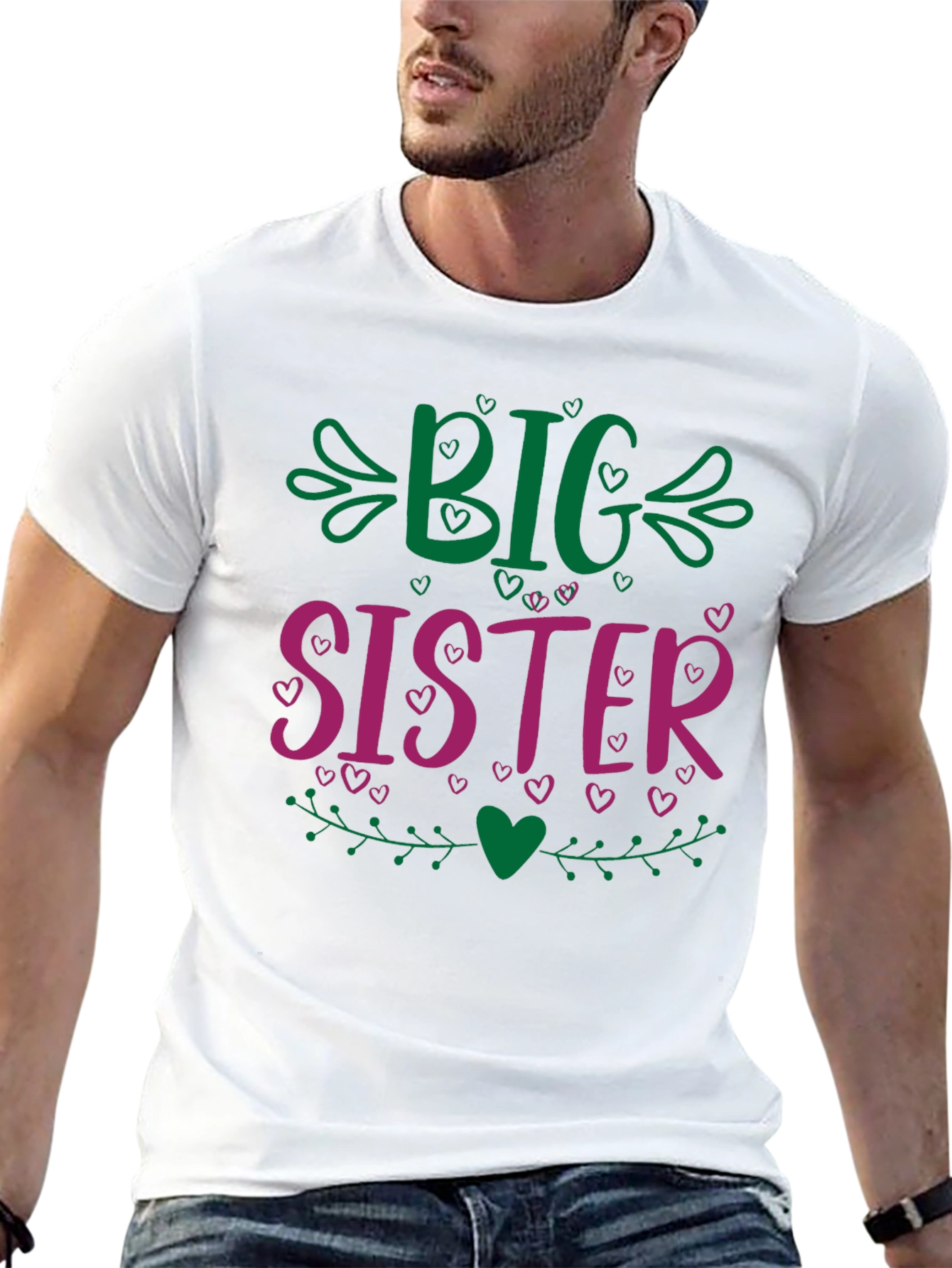 Big Sister Graphic Tee - Cute Family Gift