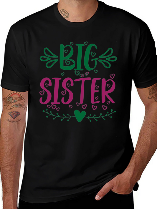 Big Sister Graphic Tee - Cute Family Gift