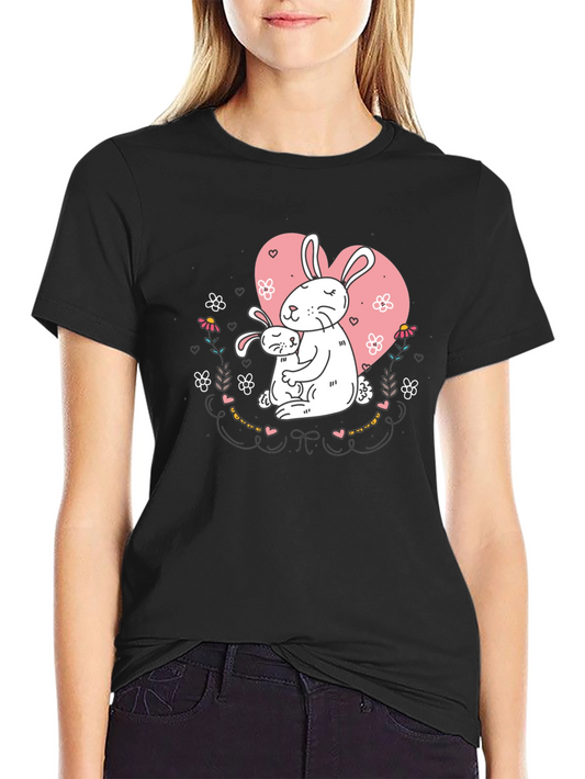 Bunny Love T-Shirt - Heart Graphic Tee