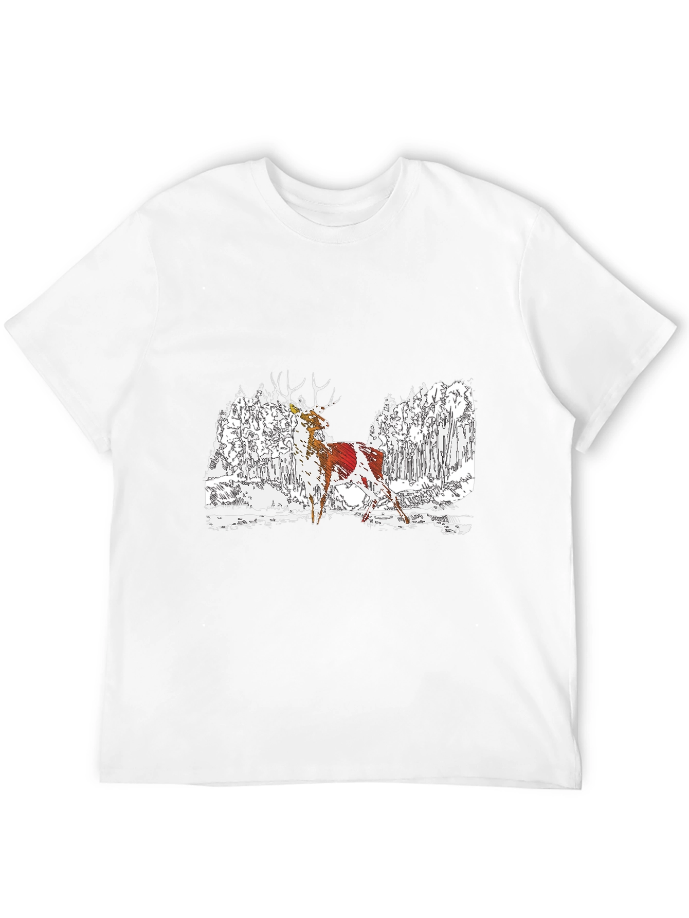 Deer Graphic Black T-Shirt
