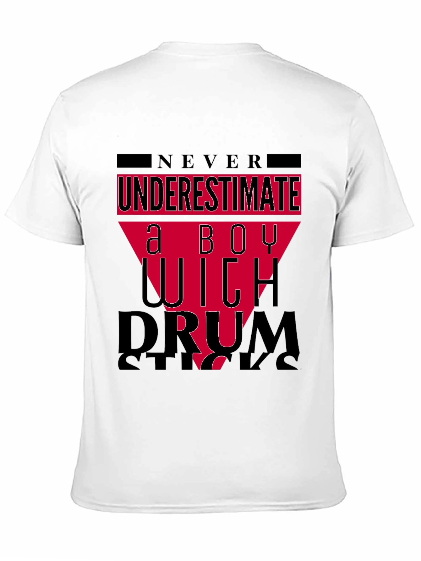 Never Underestimate a Boy With Drumsticks Black T-Shirt
