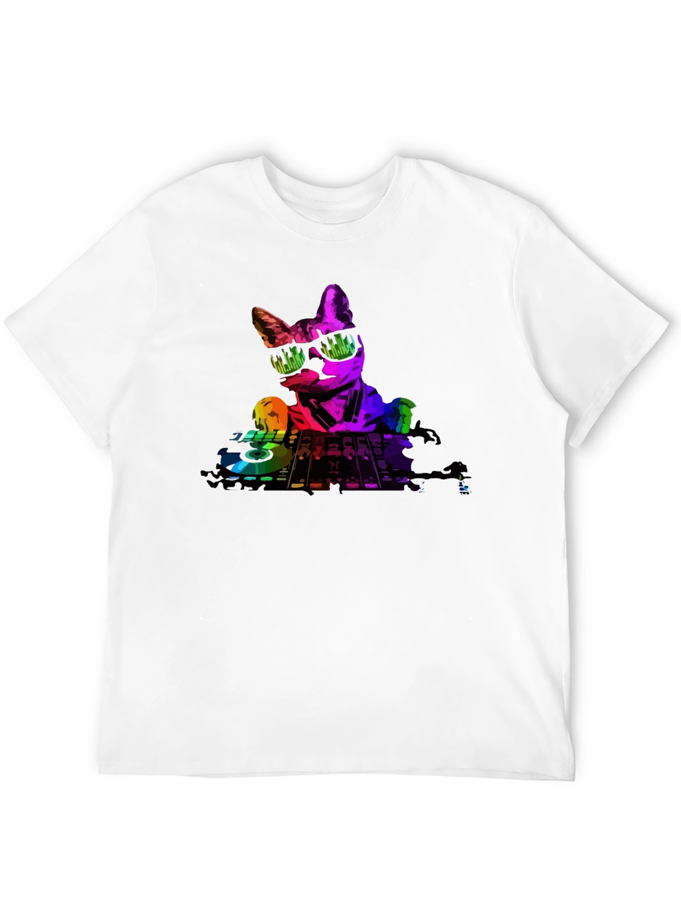 DJ Cat T-Shirt - Black Cotton Tee