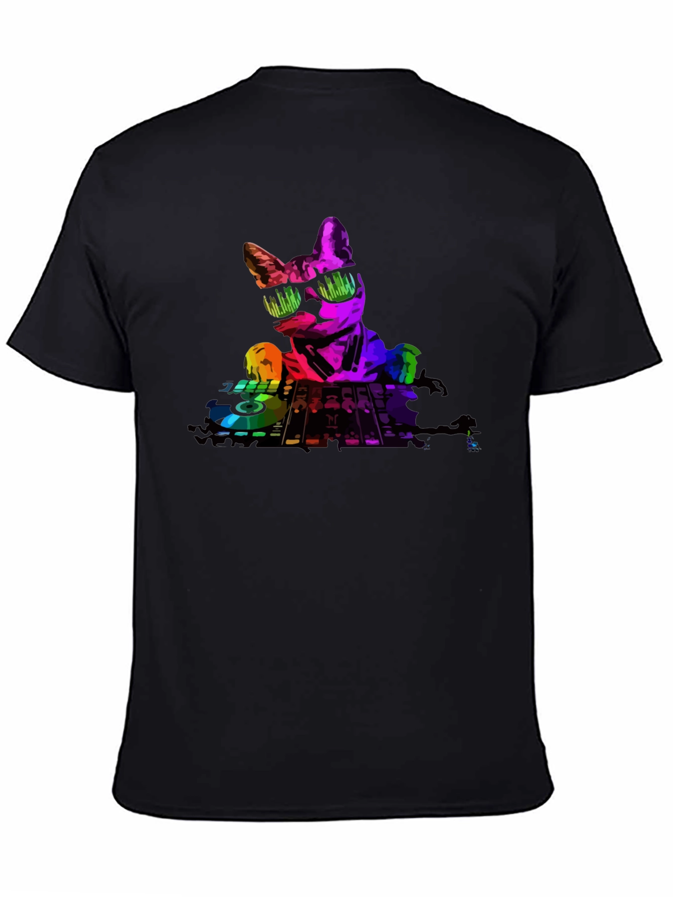 DJ Cat T-Shirt - Black Cotton Tee