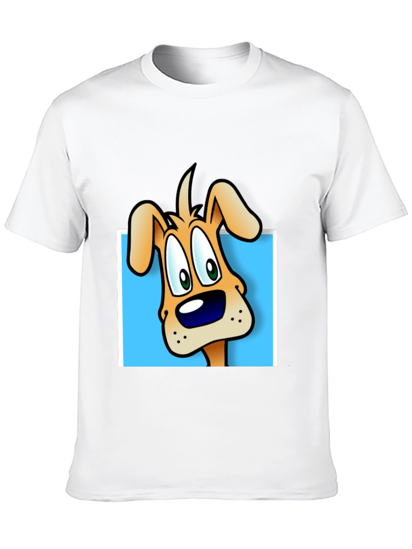 Cartoon Dog Graphic Tee - Black