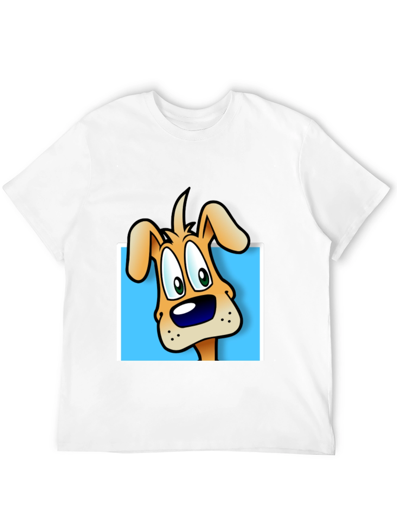 Cartoon Dog Graphic Tee - Black