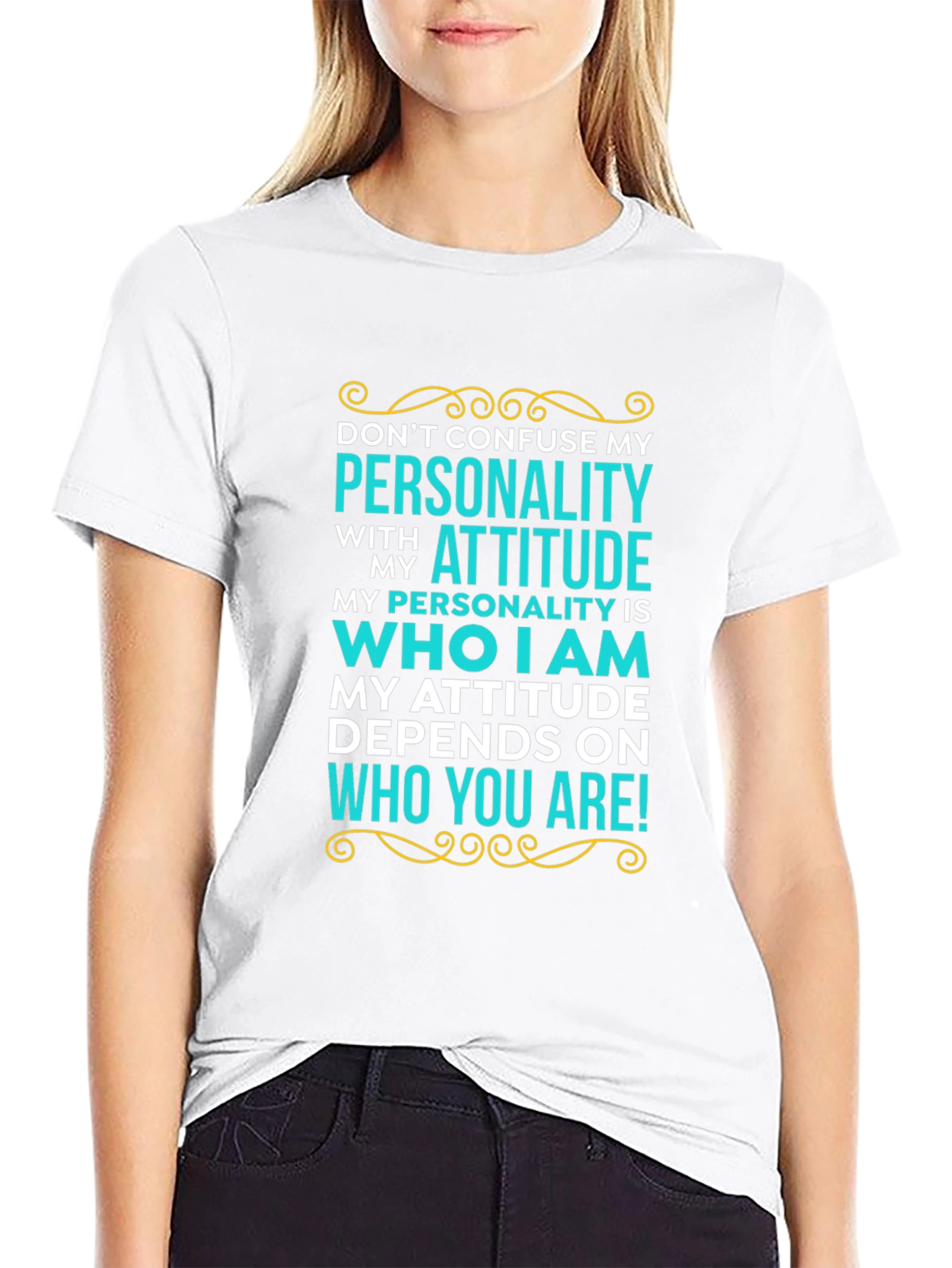 Personality Attitude Graphic Tee - Black