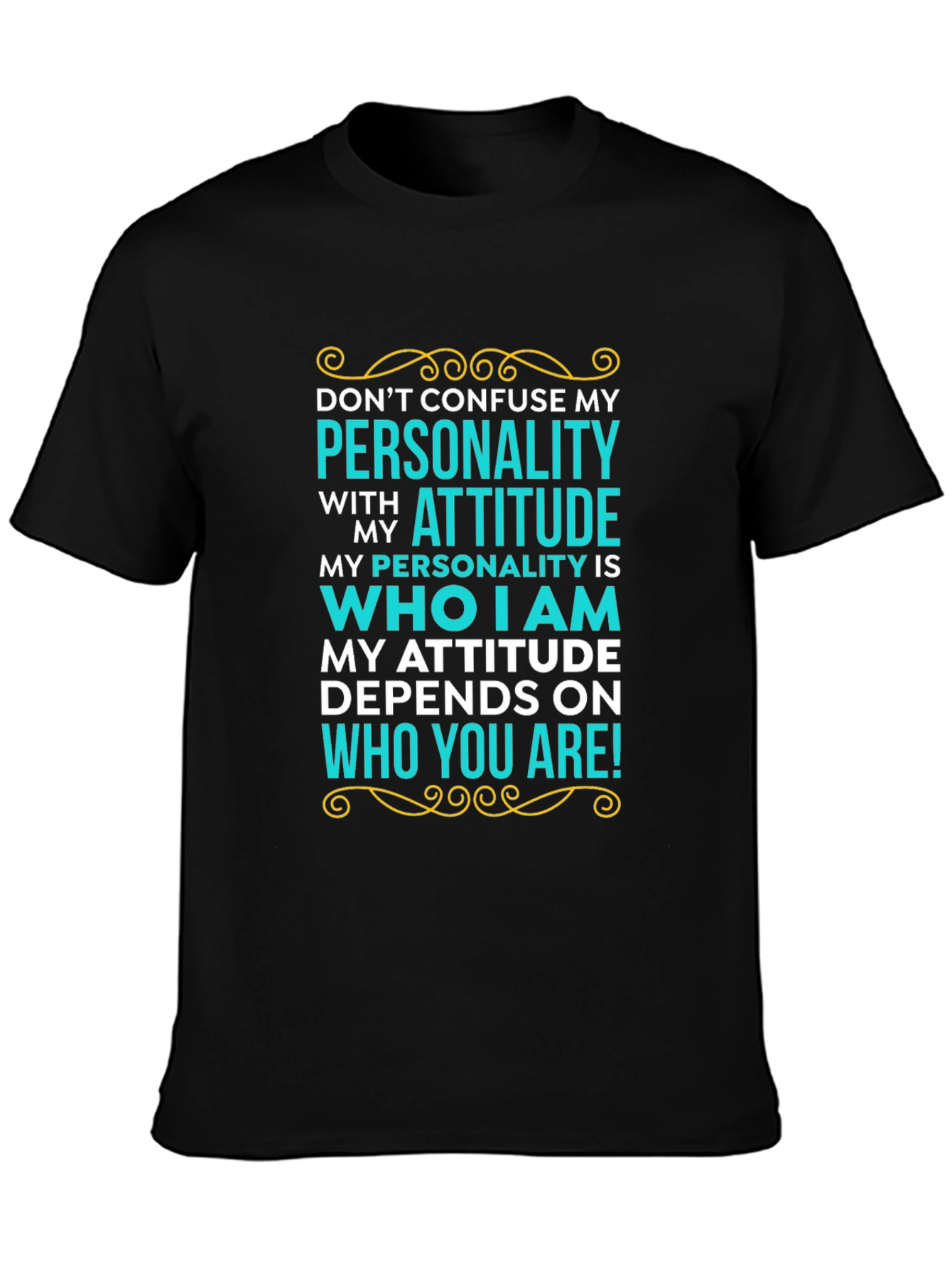 Personality Attitude Graphic Tee - Black