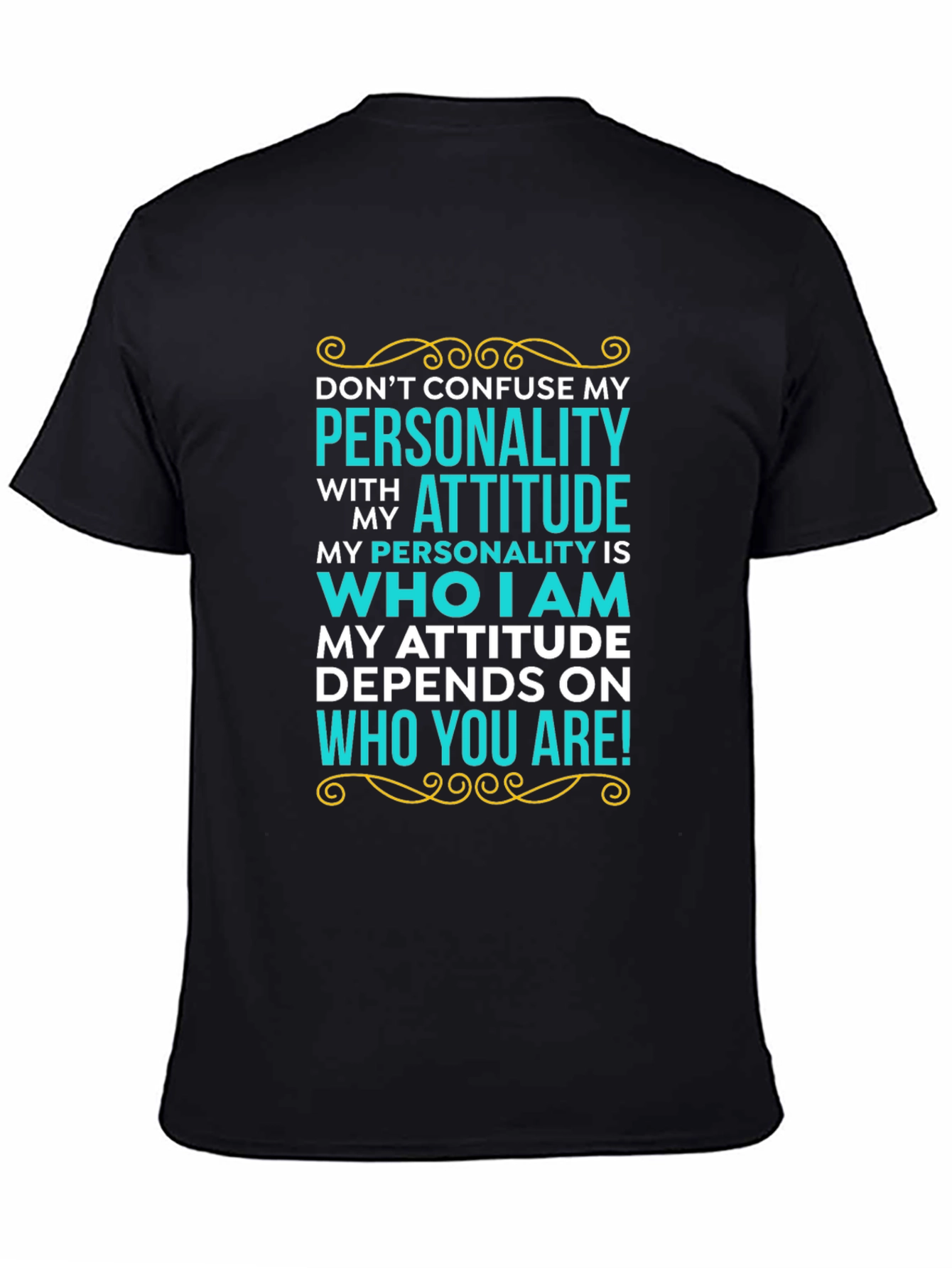Personality Attitude Graphic Tee - Black
