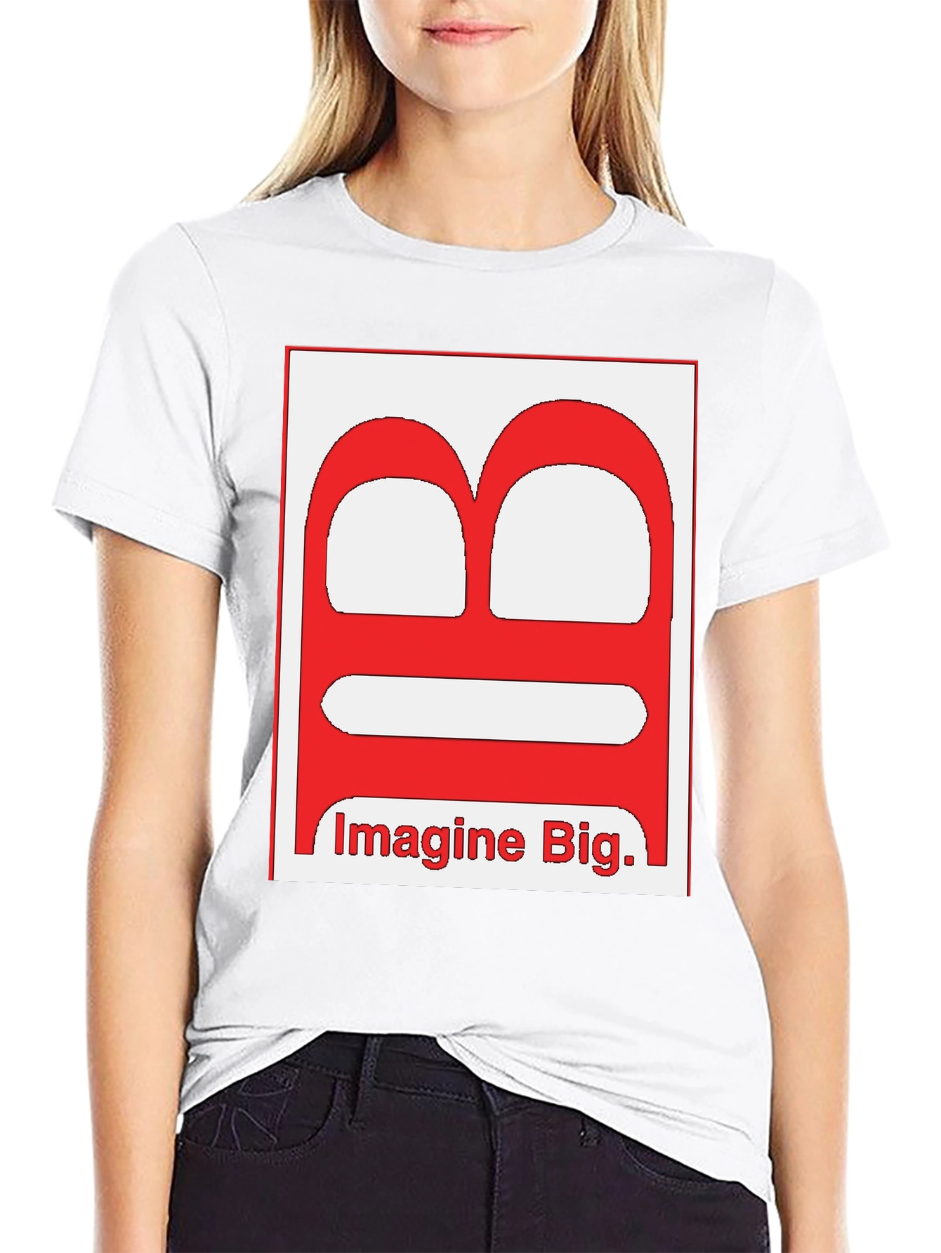 Imagine Big Letter Graphic Black T-Shirt