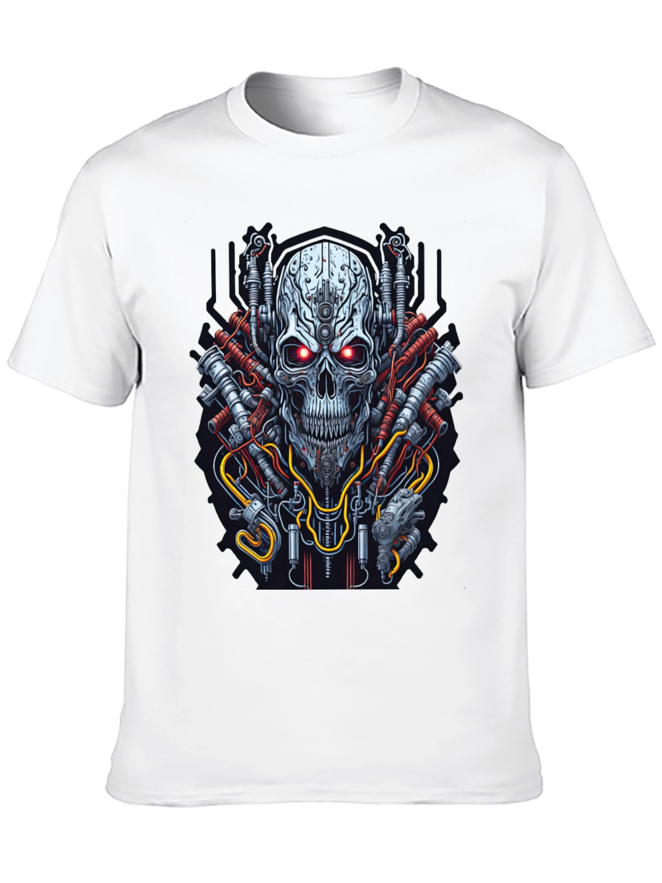 Cyberpunk Skull T-Shirt - Futuristic Graphic Tee