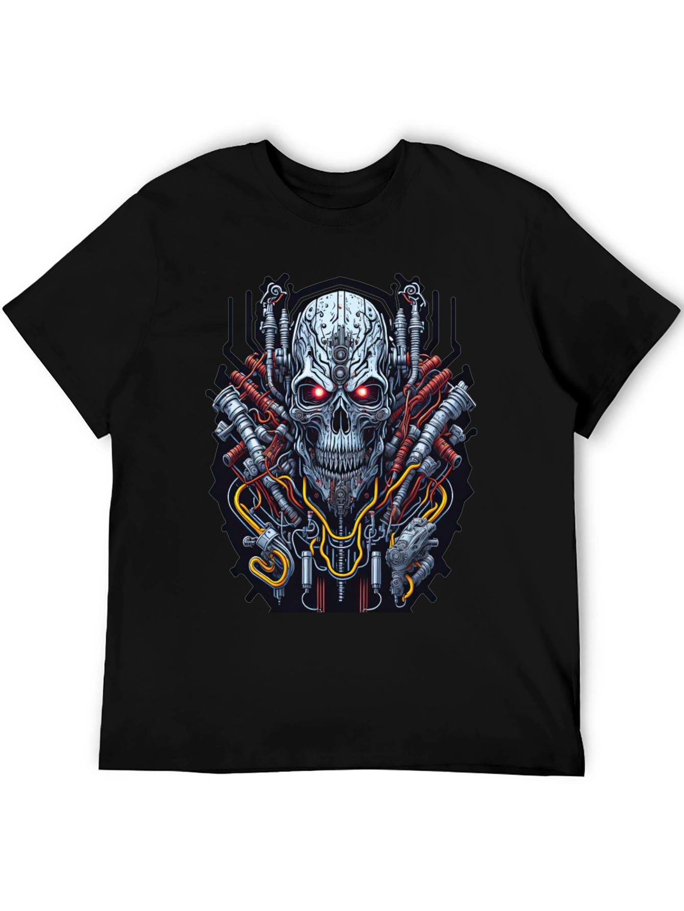 Cyberpunk Skull T-Shirt - Futuristic Graphic Tee