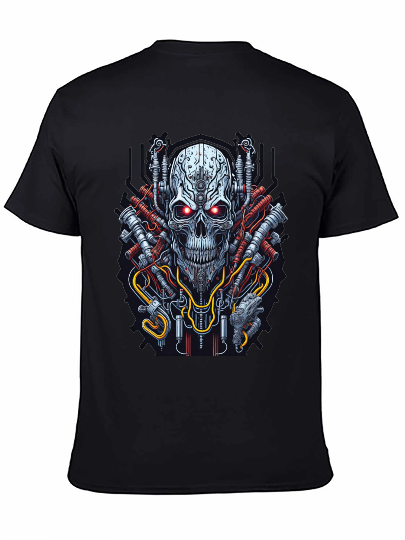 Cyberpunk Skull T-Shirt - Futuristic Graphic Tee
