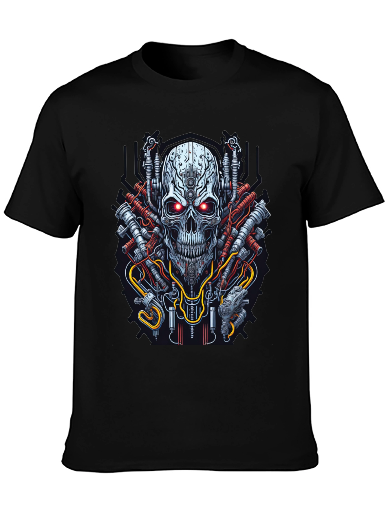 Cyberpunk Skull T-Shirt - Futuristic Graphic Tee