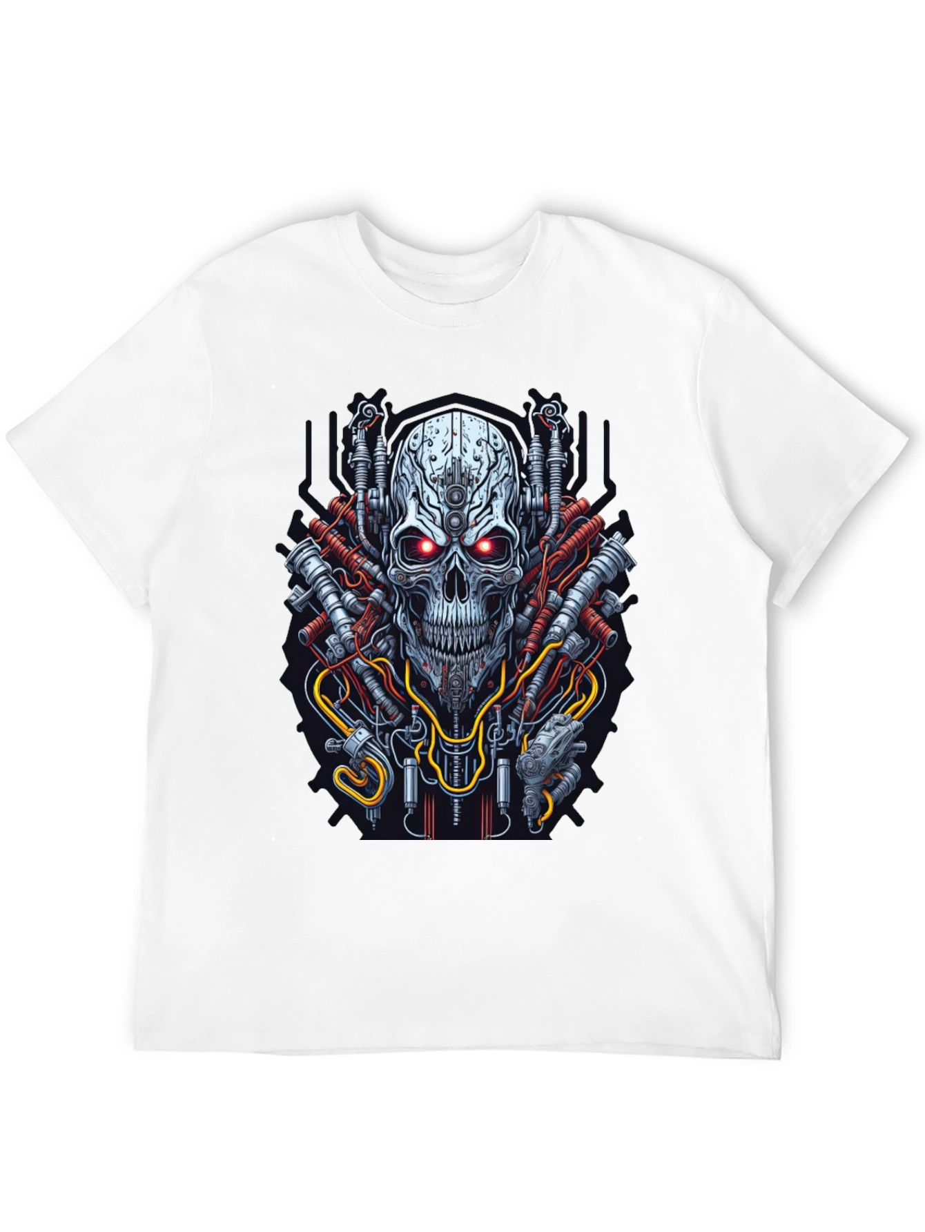 Cyberpunk Skull T-Shirt - Futuristic Graphic Tee