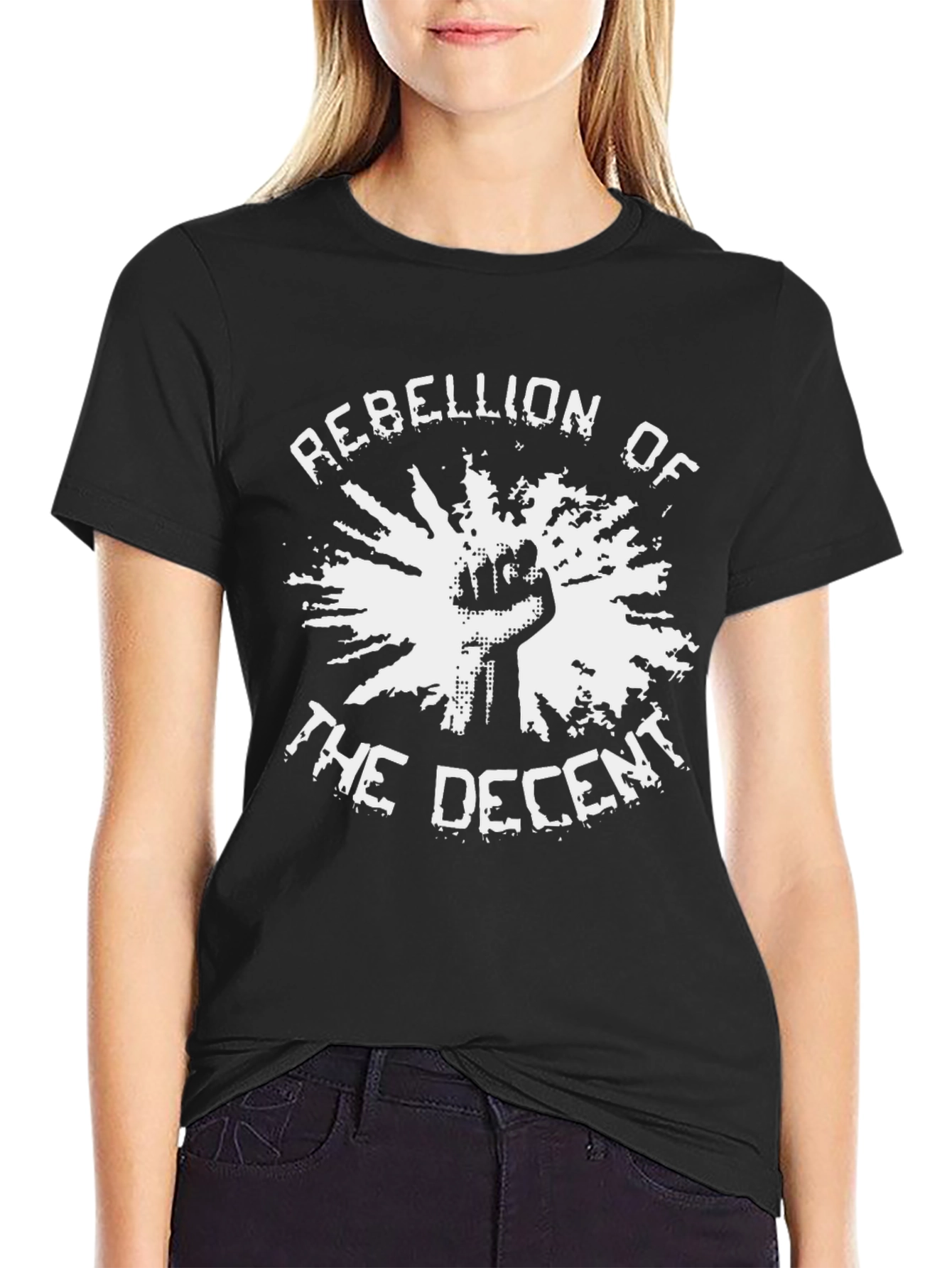 Rebellion of the Decent Black Graphic T-Shirt