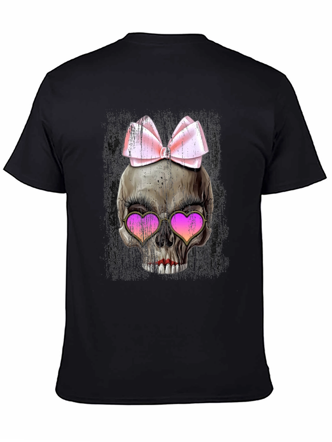 Skull with Bow & Heart Sunglasses T-Shirt