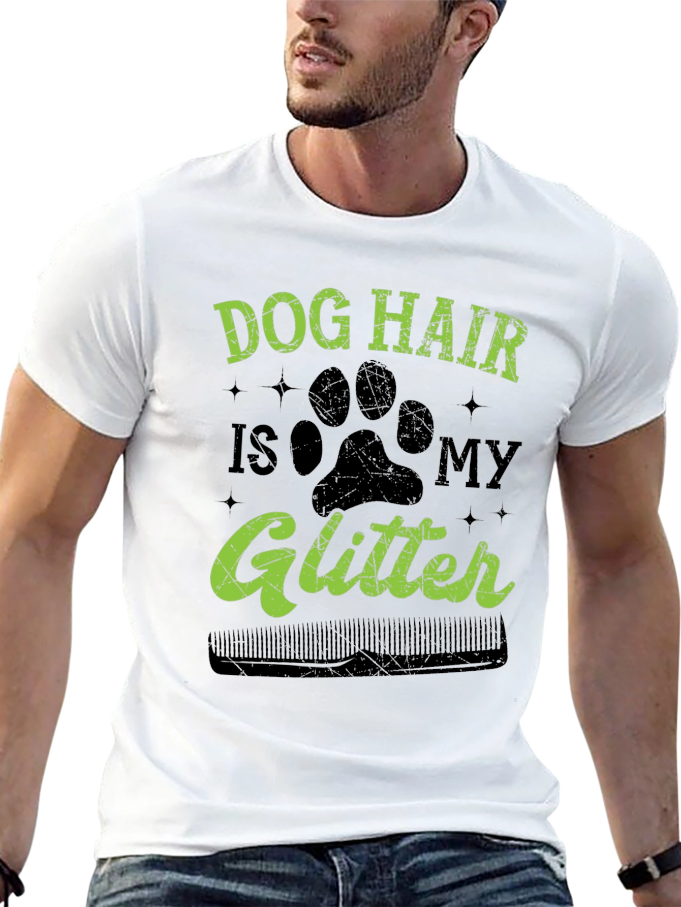 Dog Hair is My Glitter T-Shirt - Black
