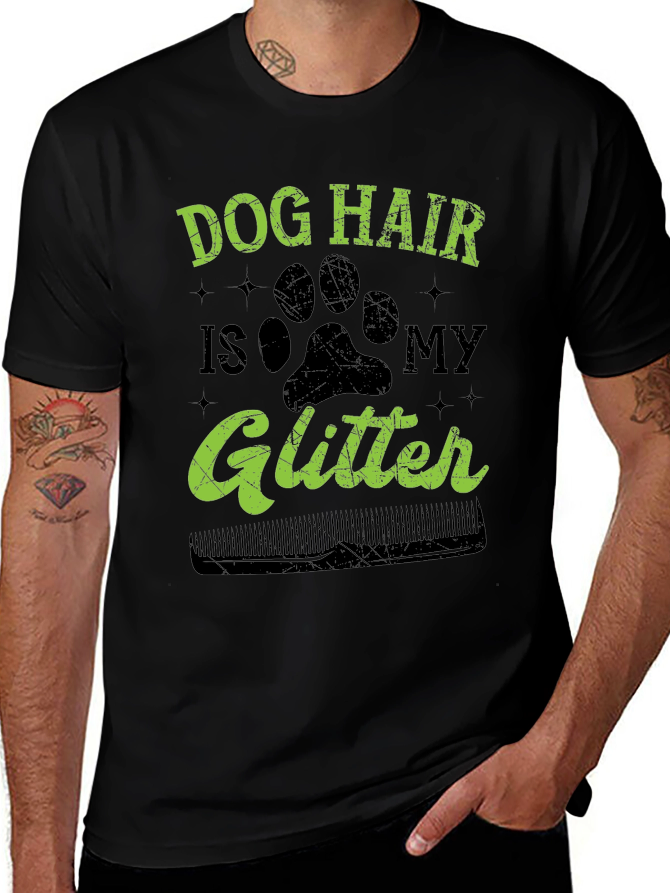Dog Hair is My Glitter T-Shirt - Black