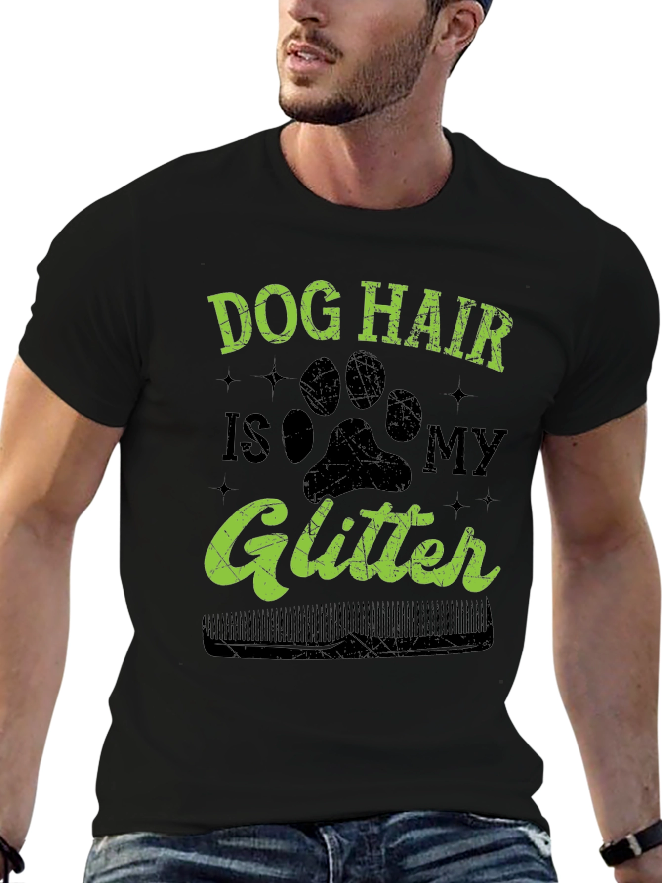 Dog Hair is My Glitter T-Shirt - Black
