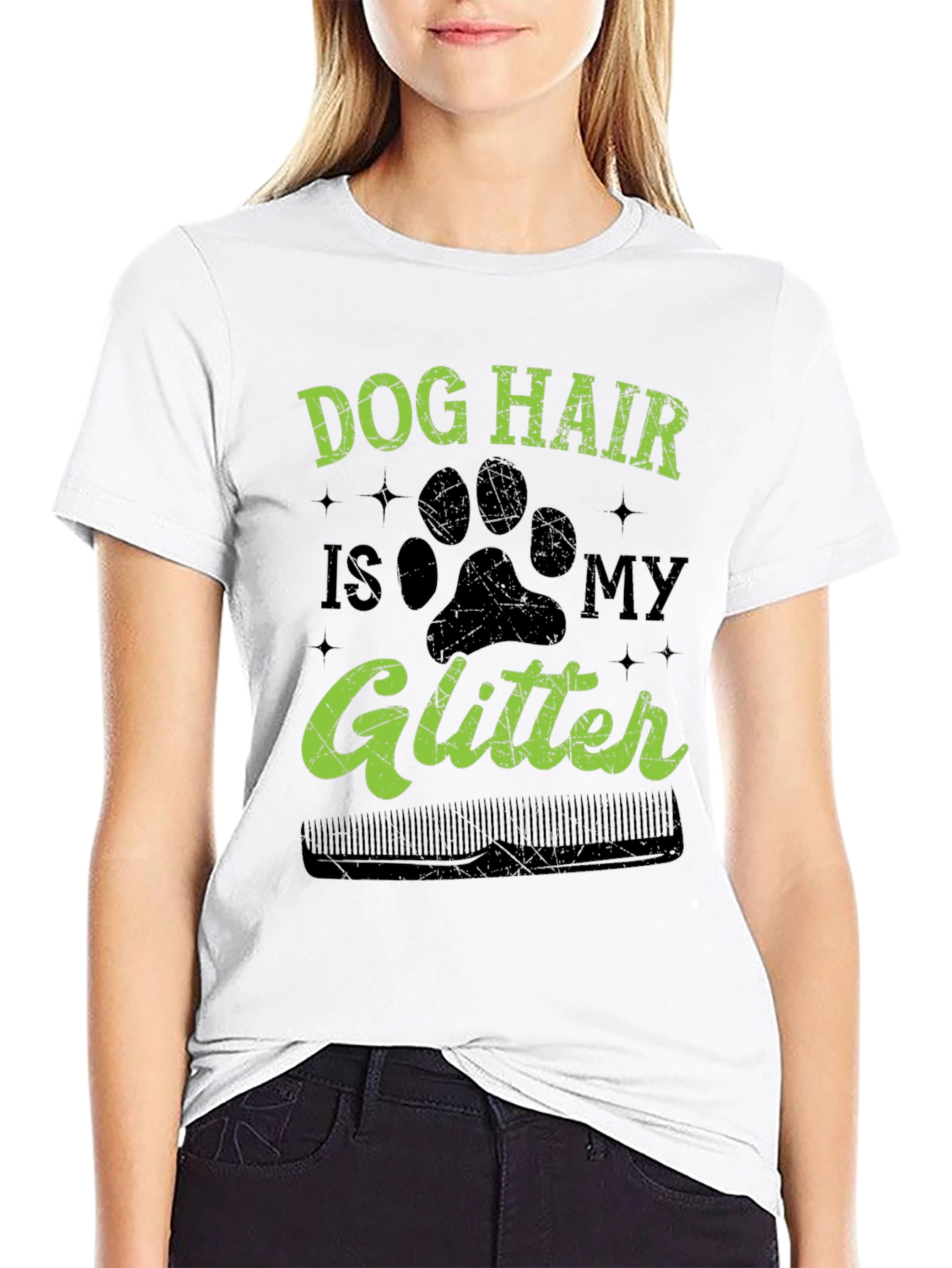 Dog Hair is My Glitter T-Shirt - Black