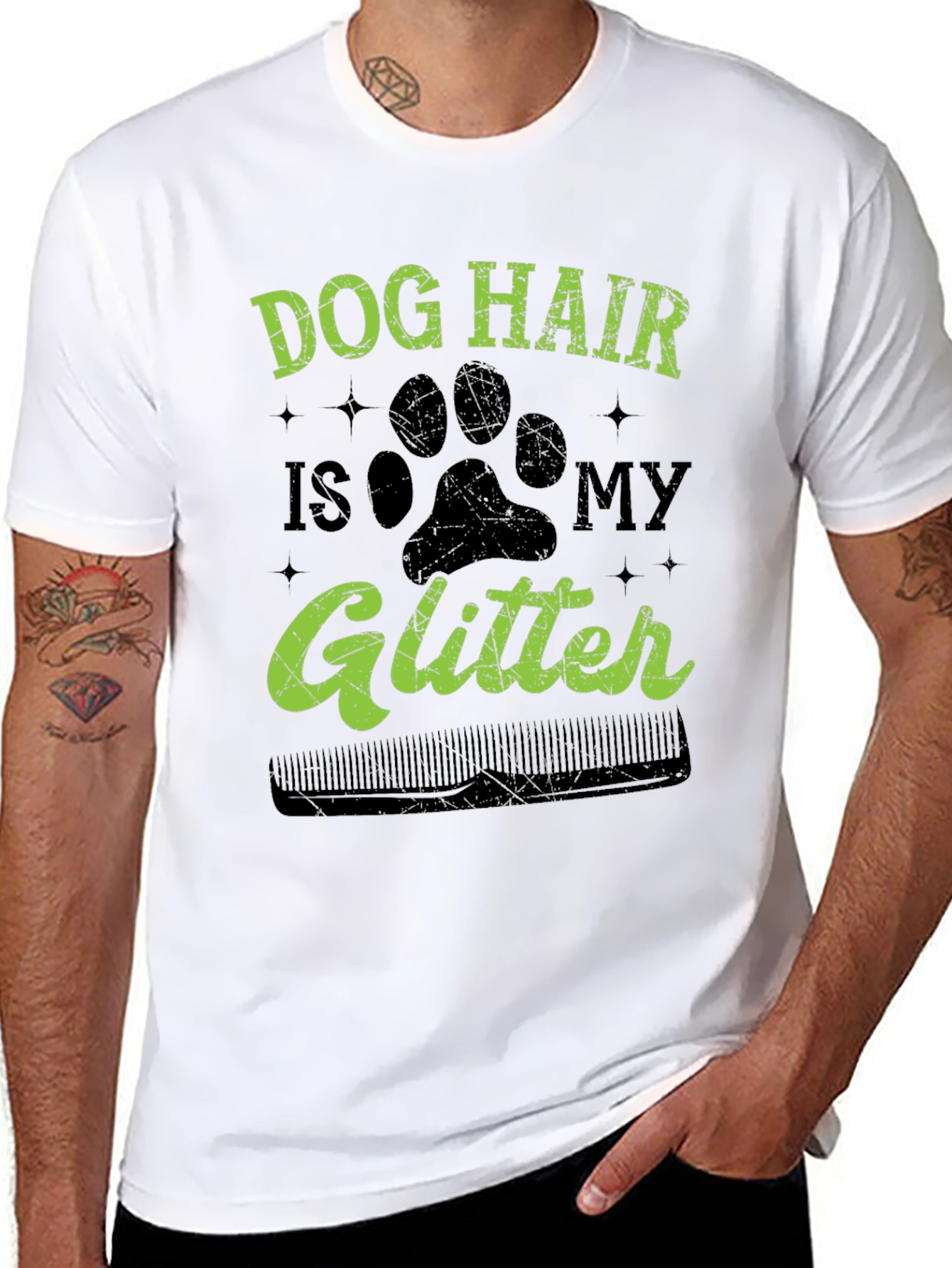 Dog Hair is My Glitter T-Shirt - Black