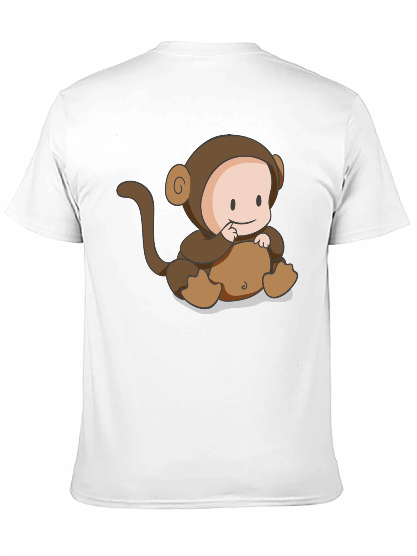Cute Monkey Cartoon Black T-Shirt