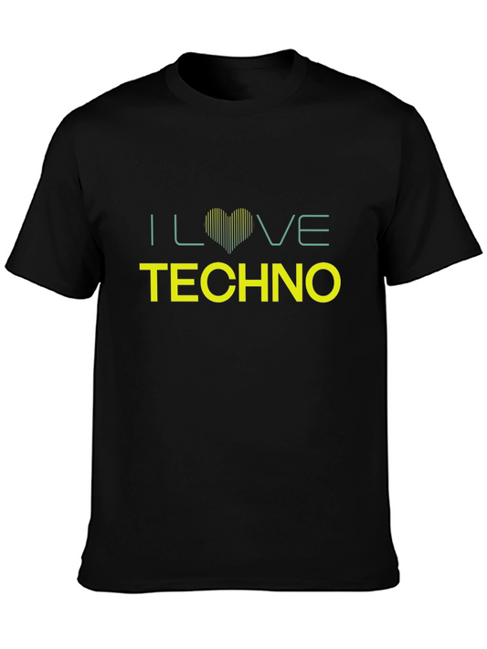 I Love Techno Black T-Shirt
