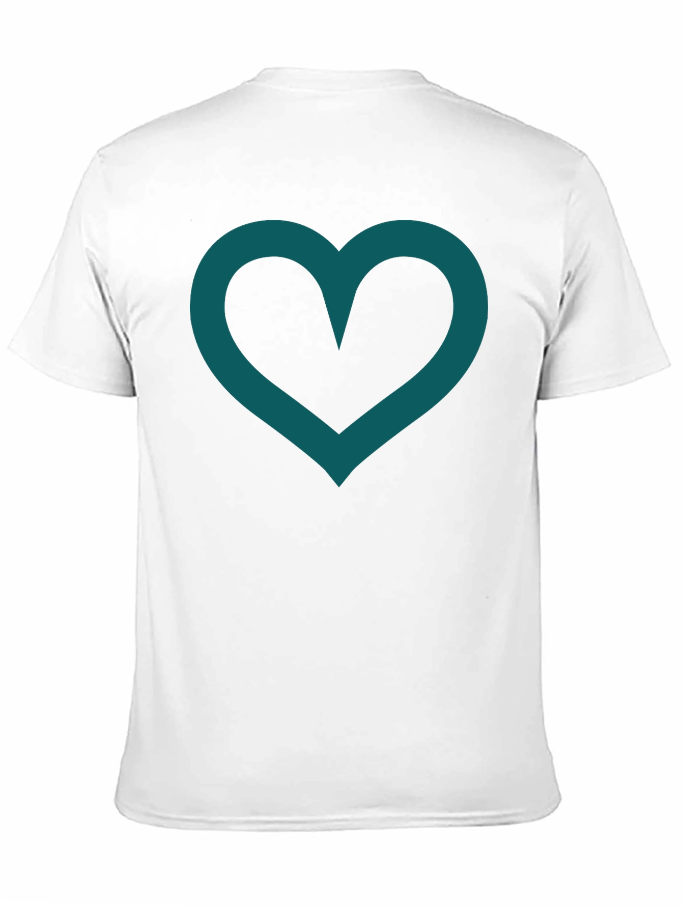 Heart Outline Black T-Shirt Casual