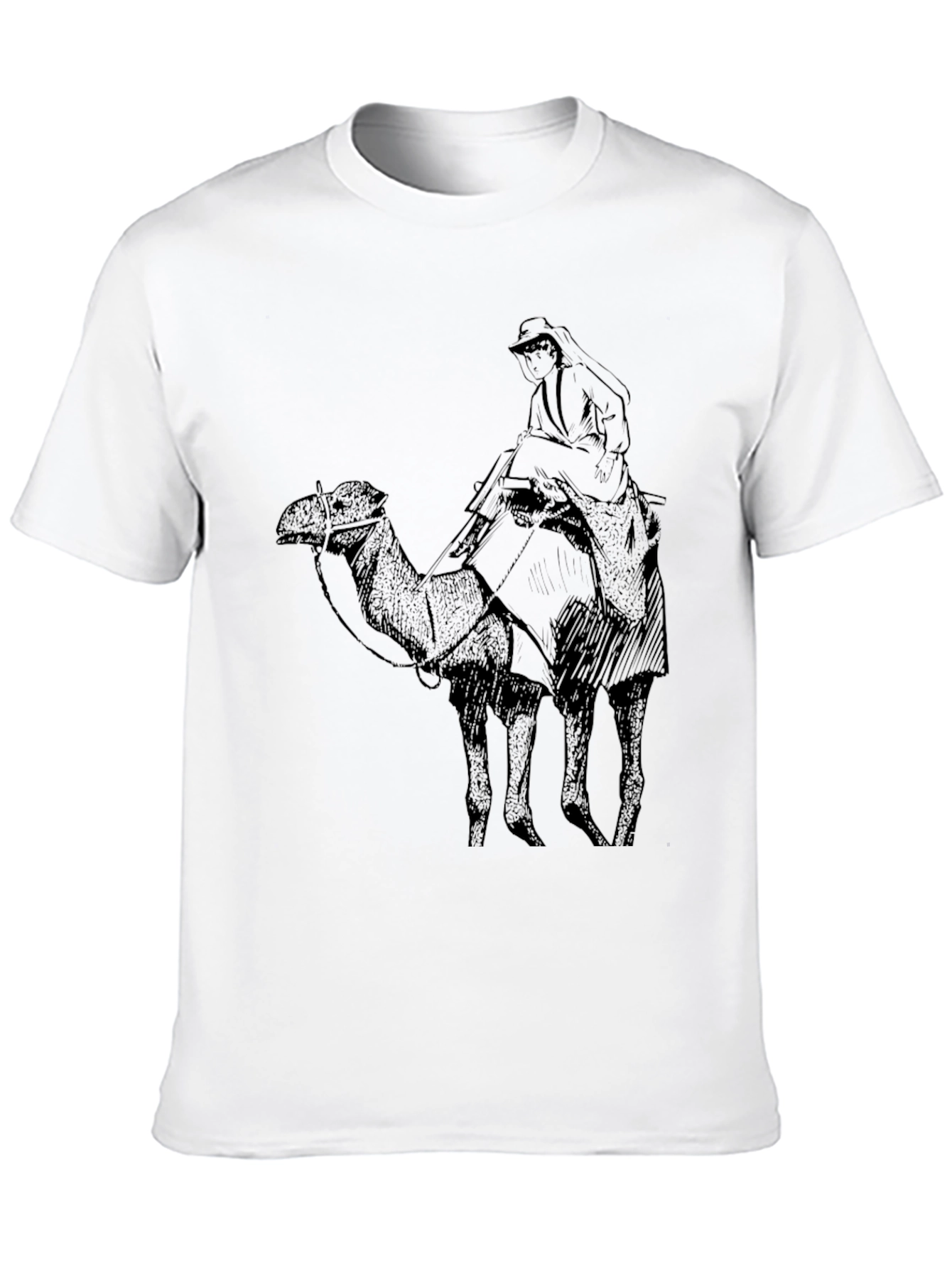 Camel Rider Graphic Tee - Classic Black Cotton