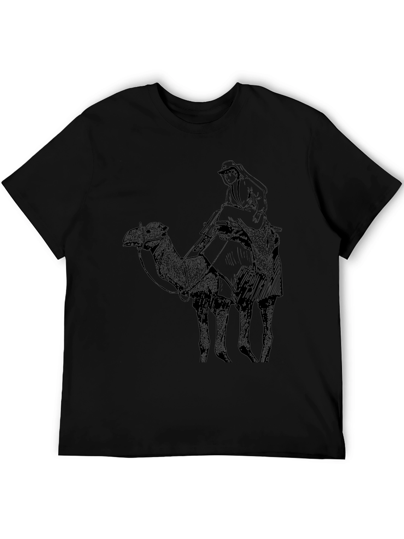 Camel Rider Graphic Tee - Classic Black Cotton